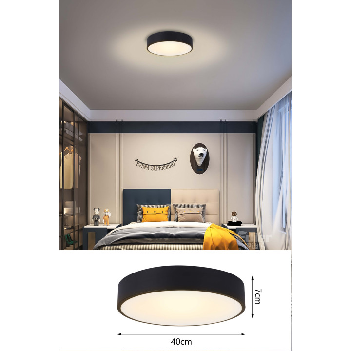Immax NEO RONDATE SLIM Smart Ceiling Light 40 x 7cm 28W Black Zigbee 3.0