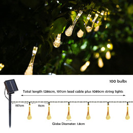 Immax 08505L DROP Solar LED Decorative Chain 100 LEDs 10m 3000K Warm White IP65