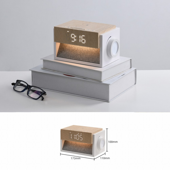 Immax 09114L Decent LED Alarm Clock with Wireless Charging and White Noise