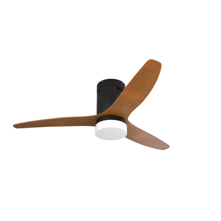 Immax NEO LITE VENTO SMART Ceiling Light with Fan 18W/26W/230V Tuya Wi-Fi Black-Wood + Remote Control