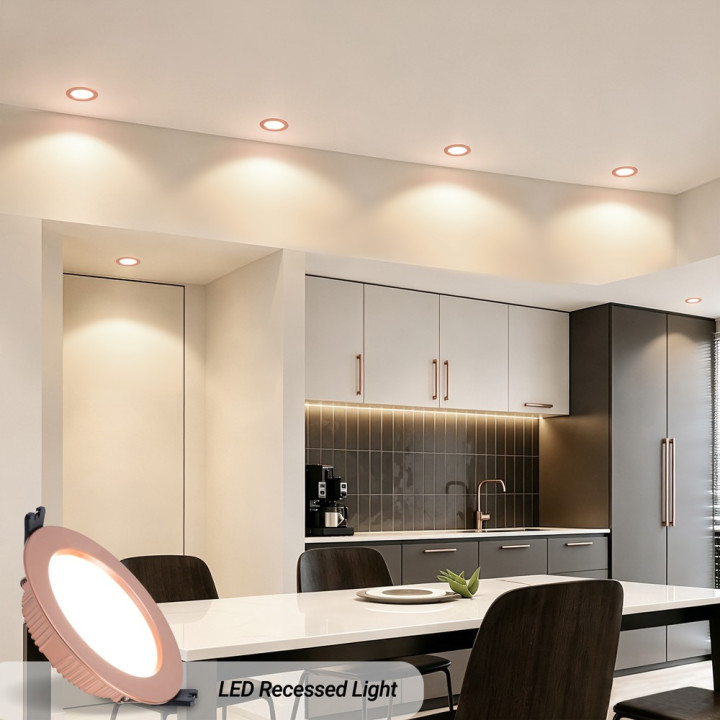 Immax NEO DOWN Ceiling Luminaire 12cm 12W Wi-Fi Beacon CCT Dimmable Copper/Rose Gold 07330L