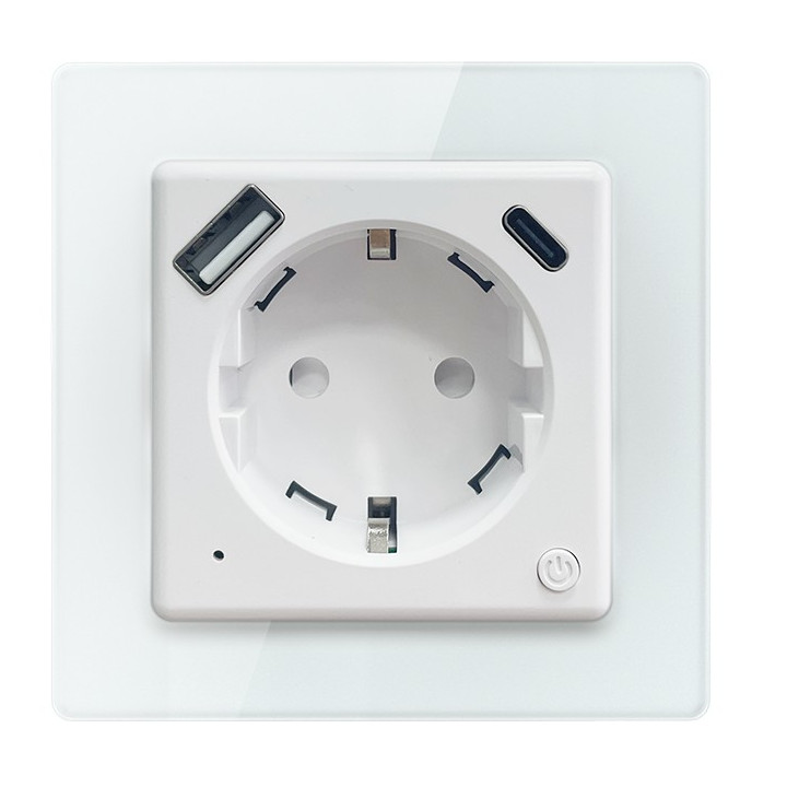 Immax 07545L Smart Indoor Socket Nexa, Type F, 1xUSB-A, 1xUSB-C PD 20W, Wi-Fi