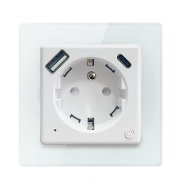 Immax 07553L Nexa Smart Indoor Socket with Pin, Type E, 1xUSB-A, 1xUSB-C PD 20W, Zigbee