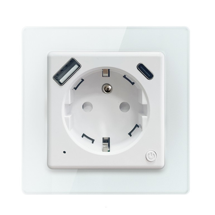Immax 07553L Nexa Smart Indoor Socket with Pin, Type E, 1xUSB-A, 1xUSB-C PD 20W, Zigbee