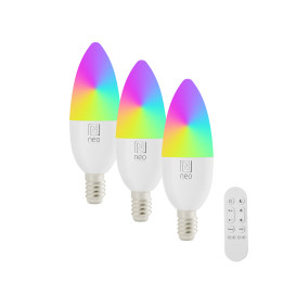 Immax NEO LITE Smart 3x LED bulb E14 6W RGB+CCT WiFi C37 Dimmable