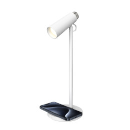 Immax TIT LED Table Lamp with Qi Charging, White with Silver Elements