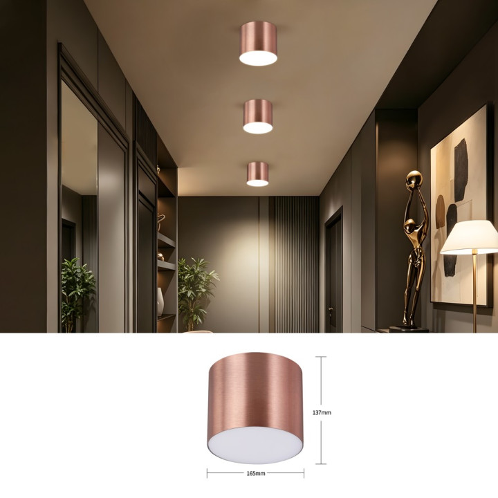 Immax NEO LITE RONDATES Smart Ceiling Light 16.5cm 2592lm Tuya WiFi with BEACON support copper/Rose gold