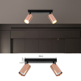 Immax PUNTO-2 Ceiling Wall Spot Light 2 Heads GU10, Copper