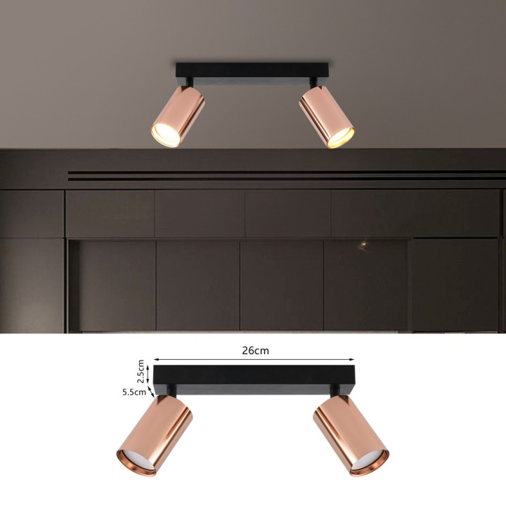 Immax PUNTO-2 Ceiling Wall Spot Light 2 Heads GU10, Copper