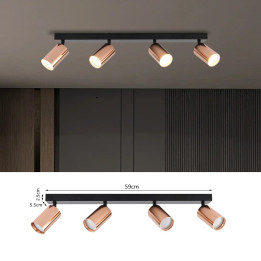 Immax PUNTO-4 Ceiling Wall Spot Light Linear 4 Heads GU10, Copper