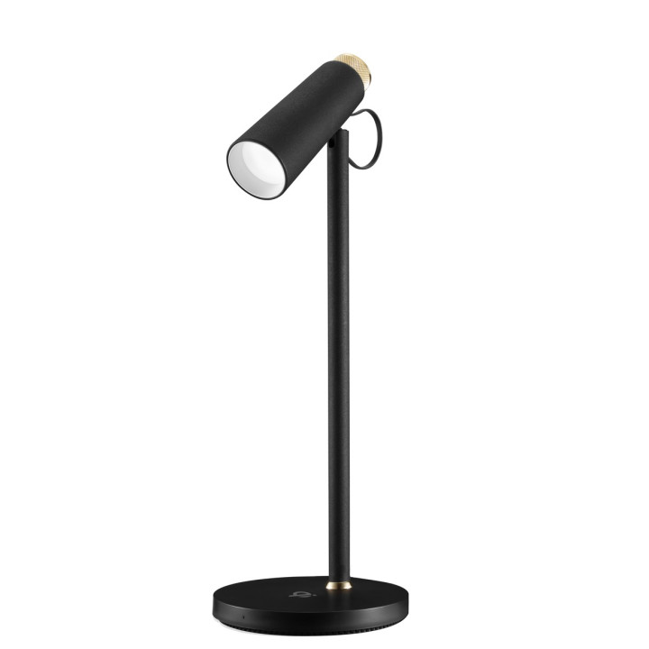 Immax TIT LED Table Lamp with Qi Charging, Black with Golden Elements