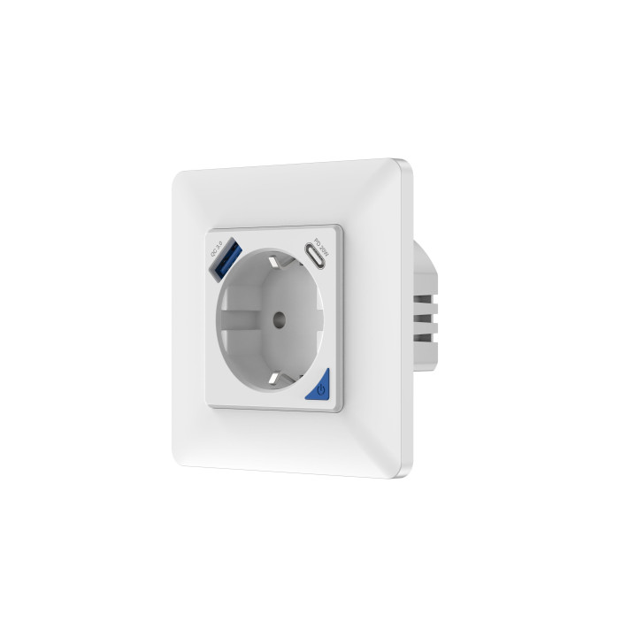 Immax NEO Smart Indoor Socket Type F with USB-A and USB-C PD 20W, Zigbee 07801L