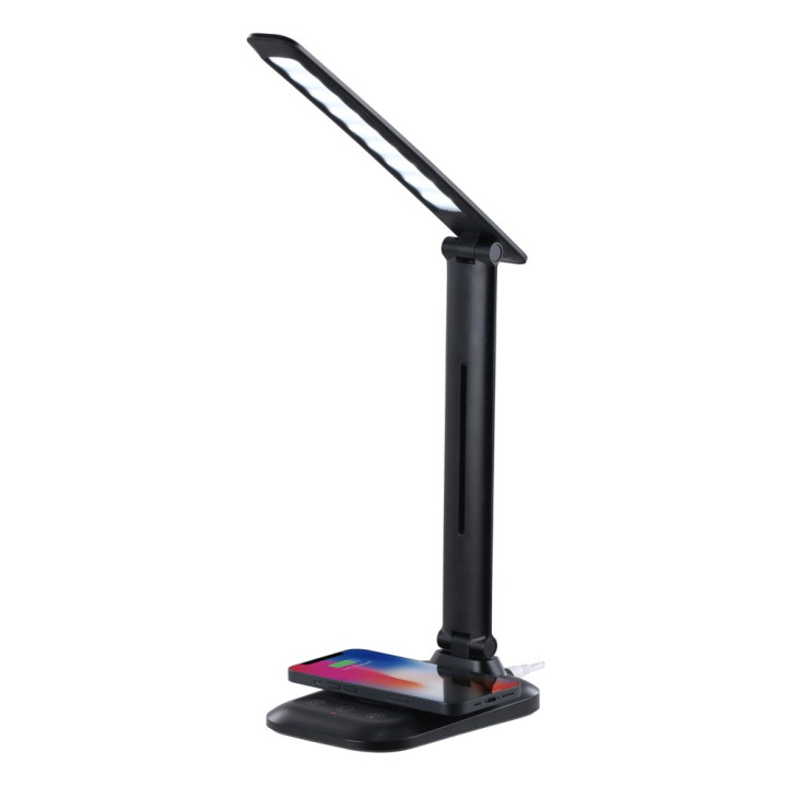 Immax LUMI LED Table Lamp with Qi Wireless Charging, Black 09106L