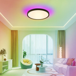Immax NEO LITE TUDO Smart Ceiling Light RGB Backlight 60cm 65W Tuya WiFi Beacon Black
