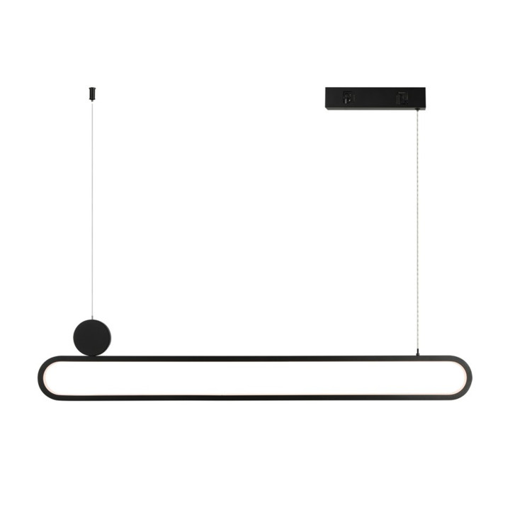 Immax NEO LITE OVALE Smart Pendant Luminaire Black 122cm 50W Tuya WiFi with BEACON Support