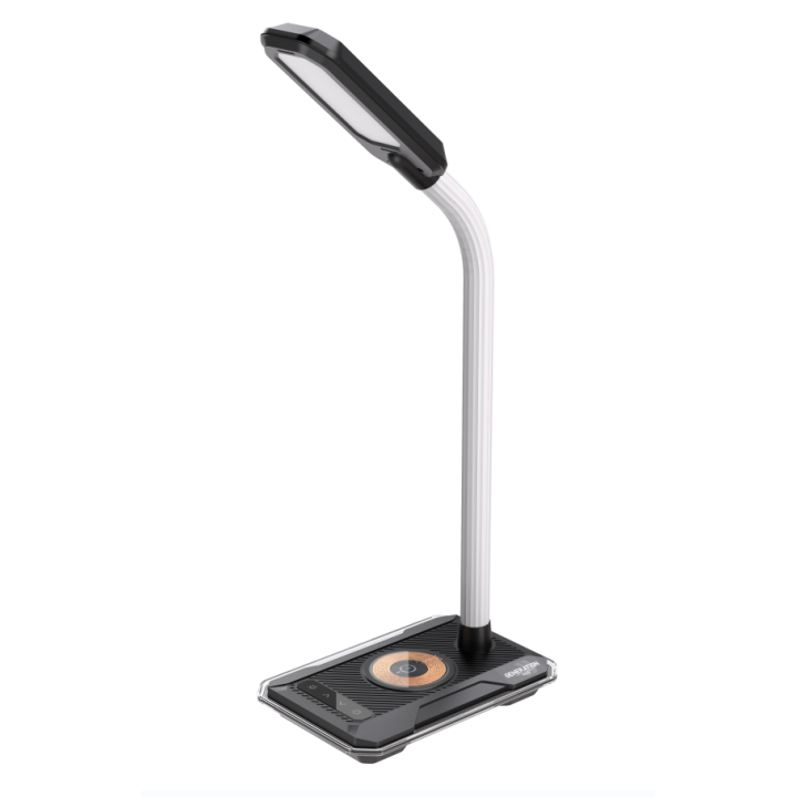 Immax 08989L GAMER RGB LED Table Lamp with Qi Charging and USB Output, Black