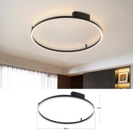 Immax NEO FINO Ceiling/Wall Luminaire Black 80cm 55W 4285lm Tuya Zigbee 3.0 with Remote Control