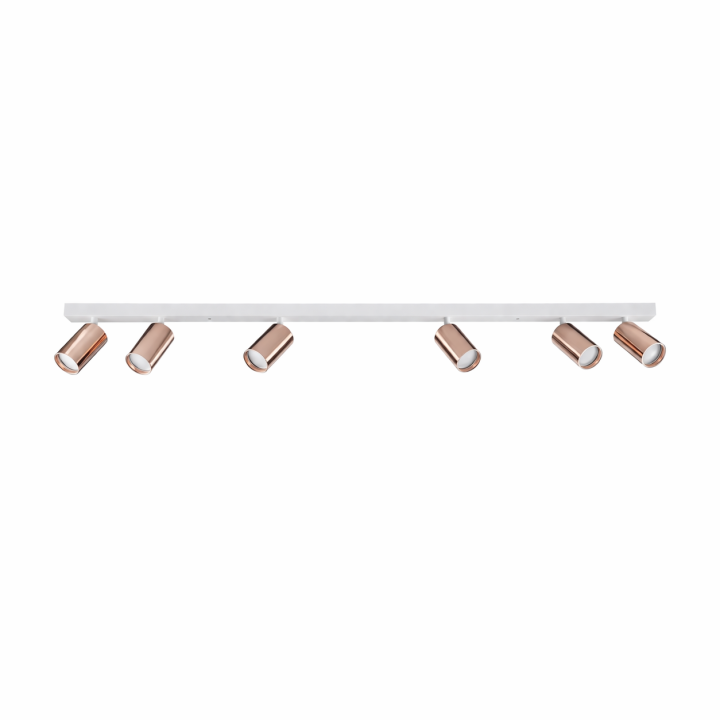 Immax PUNTO-6 Ceiling Wall Lamp Linear 6 Heads GU10 119cm Copper/White 08314L