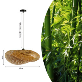 Immax BOHO HILO Design Pendant Luminaire D60cm E27 Bamboo Black