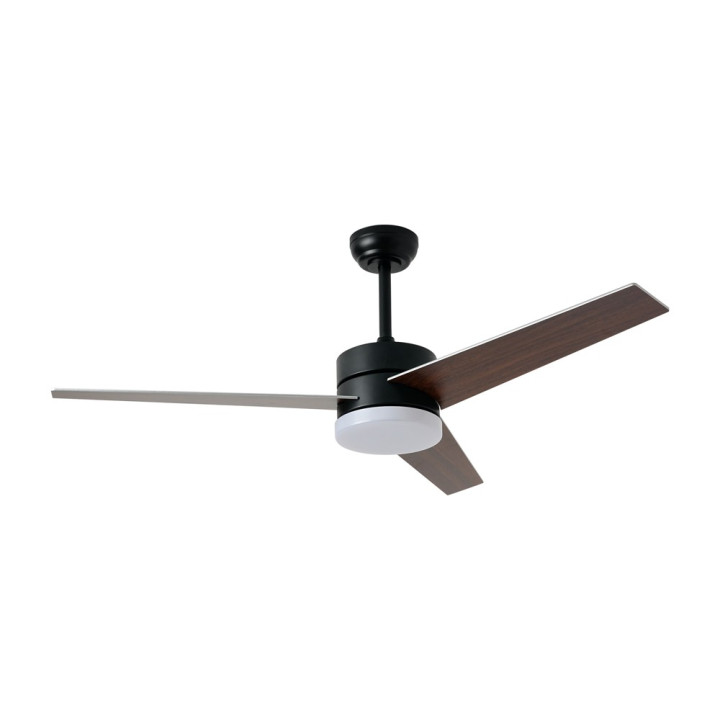 Immax NEO LITE VARIABLE Smart LED Ceiling Light with Fan, Tuya WiFi, Dark Wood/Silver