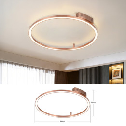 Immax NEO FINO 07326-80C Ceiling/Wall Luminaire 80cm 55W 4285lm Tuya Zigbee 3.0 with Remote Control Copper/Rose Gold