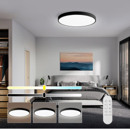 Immax NEO LITE SEMPLICI Smart Ceiling Light Black 50cm 48W 3468 lm Tuya WiFi BEACON