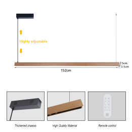 Immax NEO-MADEIRA Oak Wood Linear 152cm 33W Smart Ceiling/Wall Light with Tuya WiFi Beacon CCT Dimmable 07304L