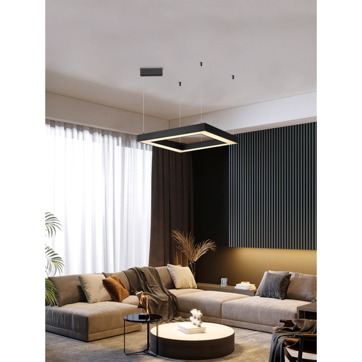 Immax NEO CANTO SLIM Smart Pendant Light 80x80x7cm 60W Black Zigbee 3.0
