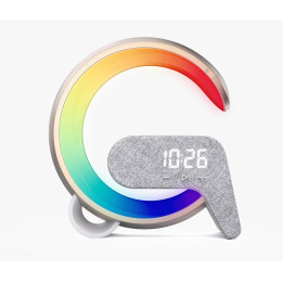 Immax 08986L FLAMINGO LED Relaxation Lamp with QI Charging, Alarm Clock, RGB, USB Output, Gold