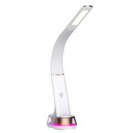 Immax CORELLA LED table lamp with Qi charging white + gold elements RGB backlight