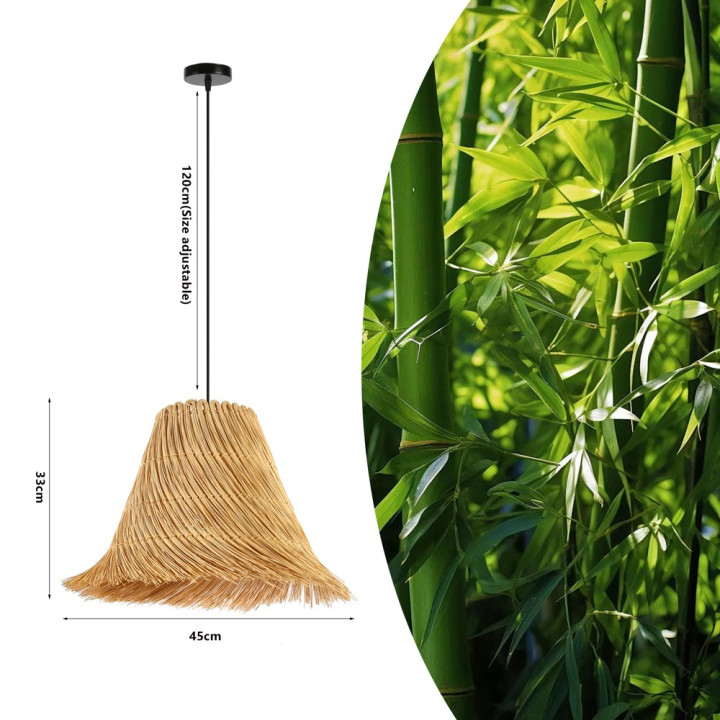 Immax BOHO NATURALEZA design pendant luminaire, L45cm, E27, natural rattan