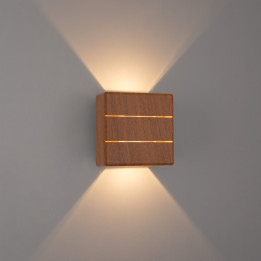 Immax LUXLINE 08523L Smart Outdoor LED Wall Light, 6W, 3000K, IP54, Walnut Wood