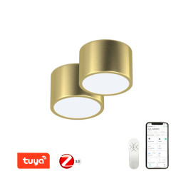 Immax NEO set 2x RONDATE Smart Ceiling Light 15cm 12W Gold Zigbee 3.0 + Remote Control