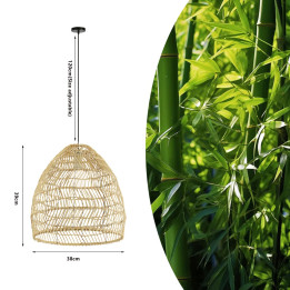 Immax BOHO DELICADO Designer Pendant Lamp D40cm E27 Natural Rattan Black