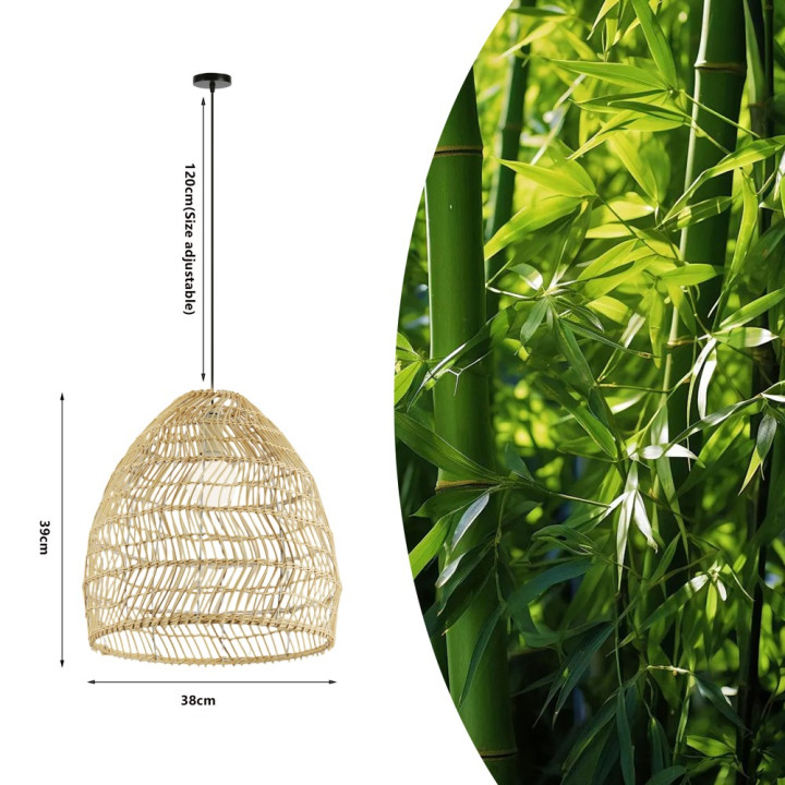 Immax BOHO DELICADO Designer Pendant Lamp D40cm E27 Natural Rattan Black