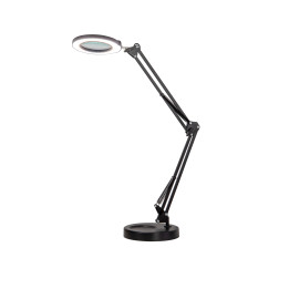 Immax 08977L LED Dimmable Table Lamp with Magnifying Glass 12W/5V Black