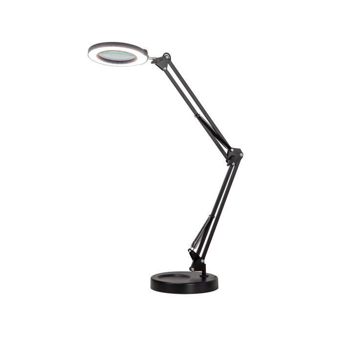 Immax 08977L LED Dimmable Table Lamp with Magnifying Glass 12W/5V Black