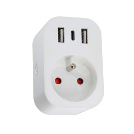 Immax NEO Smart Indoor Socket with Pin, Type E, 2xUSB, 1xUSB-C, Zigbee – 07799L
