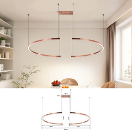Immax NEO FINO MOON Smart Pendant Light 2x Semicircle, 120cm, 72W, Zigbee 3.0, Copper/Rose Gold