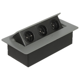 ORNO OR-GM-9032/GR Power Strip with 3 Outlets, 2300W, 10A, Type E/F