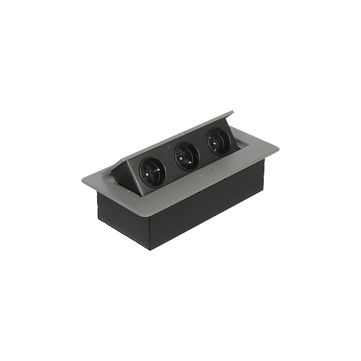 ORNO OR-GM-9032/GR Power Strip with 3 Outlets, 2300W, 10A, Type E/F