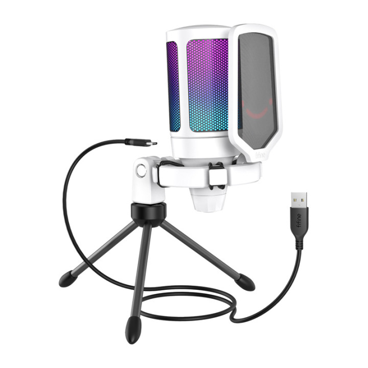 Fifine A6VW Condenser Gaming Microphone (White)