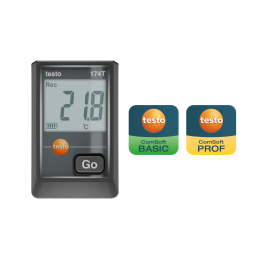 Mini temperature data logger Testo 174 T with USB-C interface (Black)
