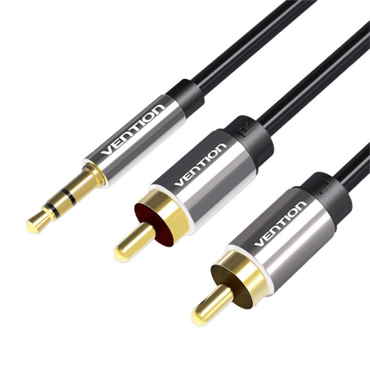 Vention BCFBD 2xRCA to 3.5mm Audio Cable 0.5m (Black)