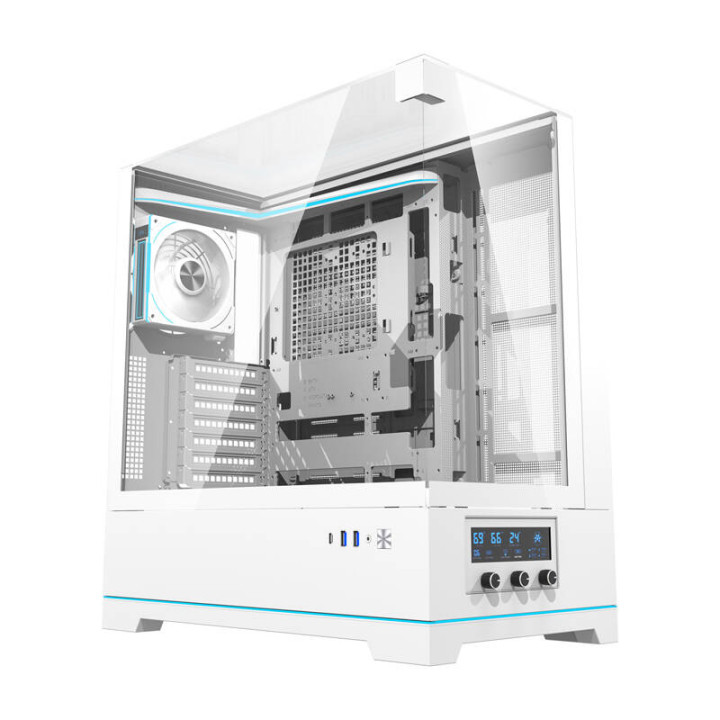 darkFlash DY450 PRO White Computer Case + 1 Fan
