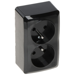 Elektro-Plast BERG/3743-09/EPN Surface-Mounted Double Socket Outlet 250V 16A Schuko Type F White