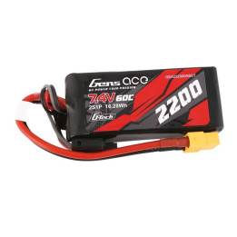 Gens ace G-Tech LiPo 2200mAh 7.4V 60C 2S1P XT60 Battery (GEA222S60X6GT)