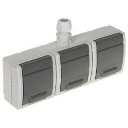 Elektro-Plast AQUANT-G3/EPN 3-Gang Outdoor Socket IP65 16A 230V Surface Mount