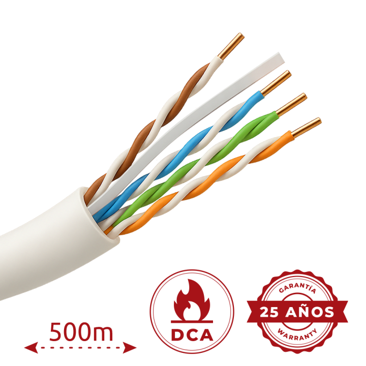 SAFIRE UTP6-500-H-Dca Cat6 UTP Network Cable 500m Reel LSZH Grey