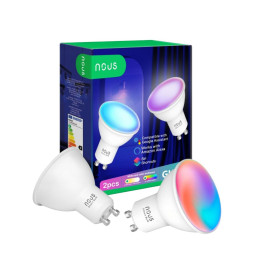 Nous P8 Smart Wi-Fi RGB LED Bulb, GU10, Tuya & Matter Compatible (2-Pack)